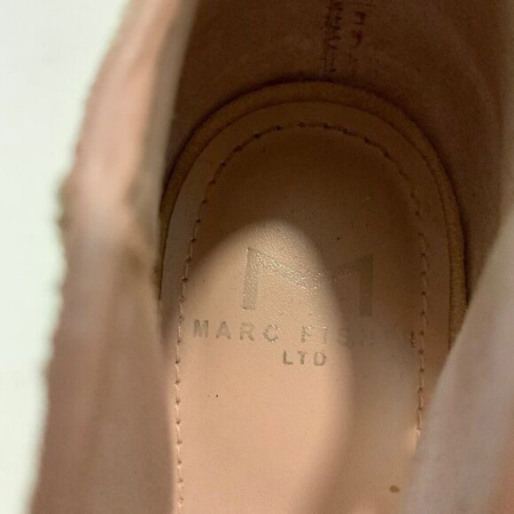 Marc Fisher Blush Pink Suede Ankle Strap Espadrille Wedge Sandals Buckle Sz 6 - Picture 10 of 11